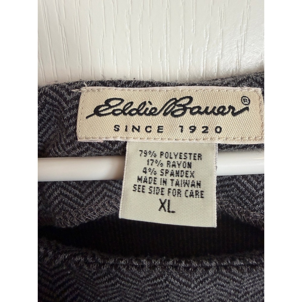 Eddie Bauer Sleeveless Top Women XL Grey Herringbone Tank Office Work Business - Picture 6 of 13